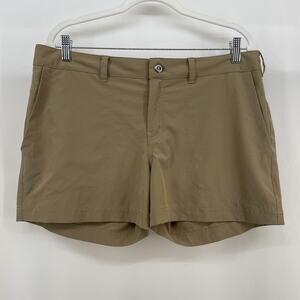 Patagonia Size 12 W's Happy Hiking Short Tan Brown Drawstring Khaki Logo Pockets
